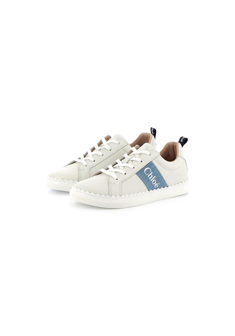 Sneakers Basse Lauren Avorio e Blu CHLOÉ KIDS | C20515117